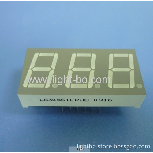 Triple-digit 7-segment Led Display, Common Anode 0.56" Super Bright Red For Instrument Panel. 